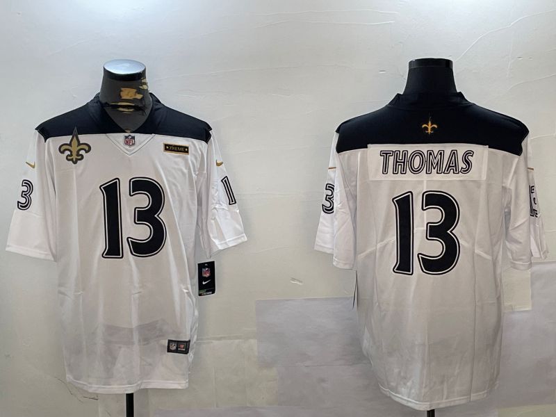 Men New Orleans Saints #13 Thomas White City Edition 2024 Nike Limited NFL Jersey style 4